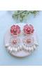 Handmade Pink Blossom Earrings, Floral Jewellery for Women & Girls
