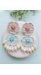 Baby Pink-Powder Blue Handmade Floral Earrings For Girls & Women