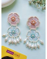Buy Online Crunchy Fashion Earring Jewelry Handmade Yellow-White Flower Pearl Choker Set for Haldi/ Handmade Beaded Jewellery CFS0459