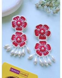 Buy Online Crunchy Fashion Earring Jewelry Floral Whisper Yellow-White Haldi Bridal Jewelry Set for Women Handmade Beaded Jewellery CFFS0055