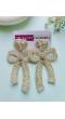 Bow Blossom Silver Handmade Beaded Earrings for Women