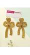 Bow Blossom Golden Handmade Beaded Earrings for Women