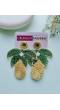 Tropical Palm Tree Beaded Earrings for Women