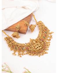 Buy Online Royal Bling Earring Jewelry Gold Plated White Alloy Kundan Necklace Set for Women and Girls - Perfect for Wedding, Engagement and Festivals Jewellery Sets SDJS0148