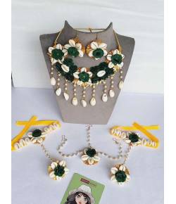 Elegant Bride's Floral Handmade Jewelry Set for Wedding and Haldi Occasions