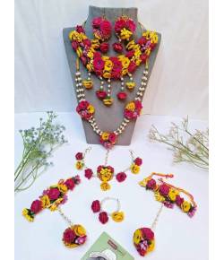 Ethnic Blossom - Handmade Floral Bridal Jewelry Set for Haldi