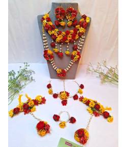 Ethereal Ethnic Floral Bridal Jewelry Set, Handmade Haldi Curated for Women