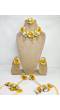 Floral Fiesta Multilayer Haldi Bridal Jewelry Set in Yellow and White