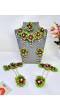 Handmade Haldi Mehndi Floral Ensemble - Green Color Ethnic Bridal Jewellery Set