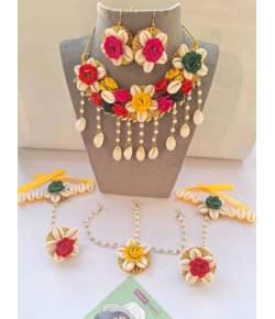 Bridal Bloom Ethnic Multicolor Jewellery Set for Haldi and Wedding Celebrations