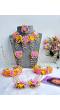 Multicolor Ethnic Floral Jewellery Set - Perfect for Haldi, Mehndi & Weddings