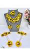 Yellow Flowers Jewellery Set for Haldi and Mehndi