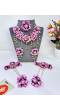 Baby Pink Handmade Floral Bridal Jewellery Set for Haldi, Mehndi, Baby Shower