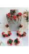 Red-GReen Artificial Floral Jewellery Set for Haldi, Mehndi, Baby Shower