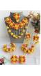 Yellow-Orange Artificial Floral Jewellery Set for Haldi and Mehndi Occasions