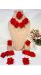 Elegant Bridal Red Rose Floral Jewellery Set for Haldi, Mehndi