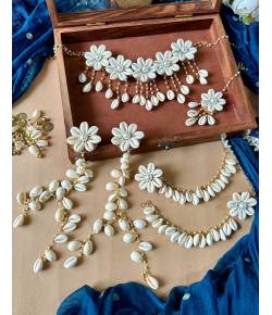 Floral Sea Shell Bridal Jewellery | Haldi Mehndi Set