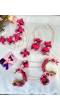 Pink Flower Bridal Haldi-Mehndi-Baby Shower Jewellery Set for Women