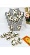 White-Gold Artificial Floral Jewellery Set for Haldi, Mehndi & Weddings