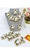 White-Gold Artificial Floral Jewellery Set for Haldi, Mehndi & Weddings