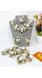 White-Gold Artificial Floral Jewellery Set for Haldi, Mehndi & Weddings