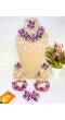 Pink-Lavender Floral/ Flower Jewelry Set for Bridal Haldi Mehndi/Baby SHower