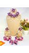 Pink-Lavender Floral/ Flower Jewelry Set for Bridal Haldi Mehndi/Baby SHower