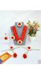 Red Long Necklace Floral Jewellery Set for Bridal Haldi, Mehndi, Baby Shower