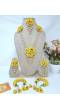 Yellow Flower Long Necklace Bridal Jewelry Set for Haldi, Mehndi, Baby Shower