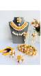 Yellow Floral and Cowrie Shell Bridal Jewellery Set for Haldi