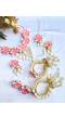 Pink Flower Cowrie Shell Jewellery Set for Haldi and Mehndi Occasions