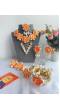 Orange Blossom Cowrie Shell Jewellery Set for Haldi, Mehndi, Baby shower