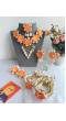 Orange Blossom Cowrie Shell Jewellery Set for Haldi, Mehndi, Baby shower