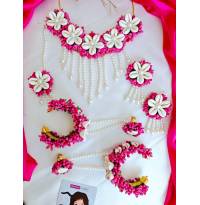 Spring Blossom Floral Jewellery Set for Haldi, Mehndi and Baby Showers