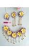 Lavender-Yellow Floral Jewelry for Wedding, Haldi Set