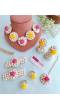 Pink-Yellow Dried Mogra Flower Jewelry for Haldi, Mehndi