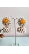 Pink-Yellow Dried Mogra Flower Jewelry for Haldi, Mehndi