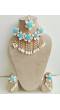 Aqua Blue Flral Sea Shell Bridal Set for Haldi, Mehndi