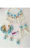 Aqua Blue Flral Sea Shell Bridal Set for Haldi, Mehndi