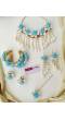 Aqua Blue Flral Sea Shell Bridal Set for Haldi, Mehndi