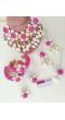 Pink Blossom & Cowrie Shell Haldi Bridal Jewelry Set