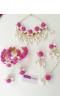 Pink Blossom & Cowrie Shell Haldi Bridal Jewelry Set