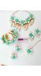 Sea Green Flower & Shell Jewellery Set for Haldi Mehndi