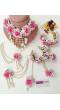 Pink-White Floral Bridal Jewellery for Haldi & Mehndi