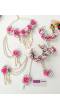 Pink-White Floral Bridal Jewellery for Haldi & Mehndi