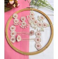 Baby Pink Blossom-Jewellery Set for Haldi & Mehndi