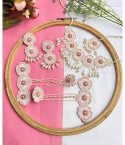 Baby Pink Blossom-Jewellery Set for Haldi & Mehndi