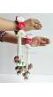 Pink-White Bridal Kalire with Pearls for Haldi, Mehndi