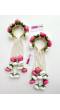 Pink-White Bridal Kalire with Pearls for Haldi, Mehndi