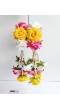 Designer Yellow-PInk Floral Bridal Kalire for Weddings